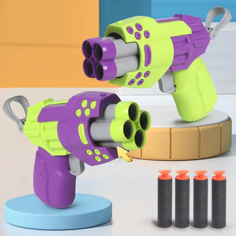 Radish Gun Decompression toys  Manually Toys Soft Bullets Guns, Blasting Gun Toys with Foam Darts Launcher Toy Gun