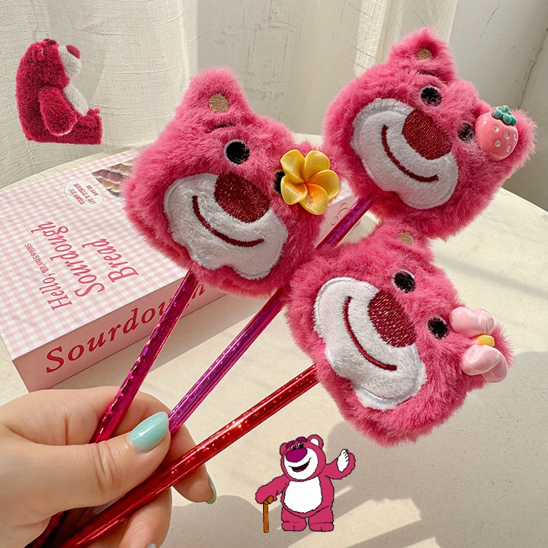 

Disney Lotso Pen Cartoon 0.5MM Neutral Pen School Office Stationery Students Kawaii Quick-Drying Writing Handheld Neutral Pen