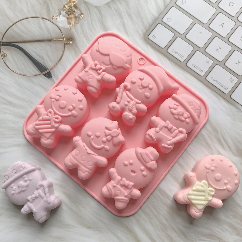 عيد الميلاد الزنجبيل رجل قالب الحلوى قالب من السيليكون كوكي الشوكولاته الخبز قالب الكعكة DIY بها بنفسك جو عيد الميلاد شمعة معطرة