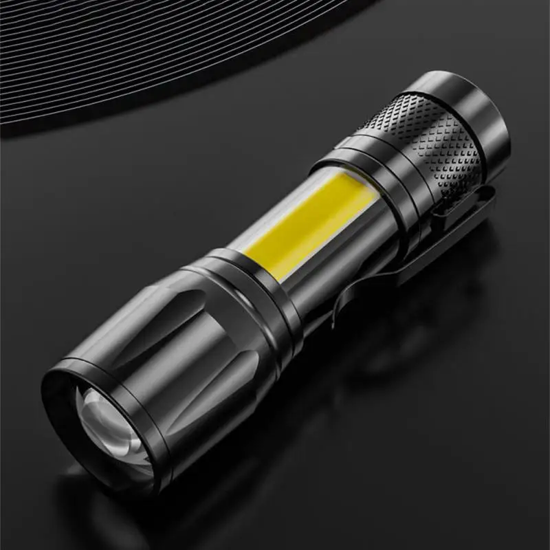 Portable Flashlights Zoom Focus Mini Led Flashlight Torch Built In Battery Outdoor Camp Waterproof Adjustable Torches Work Light