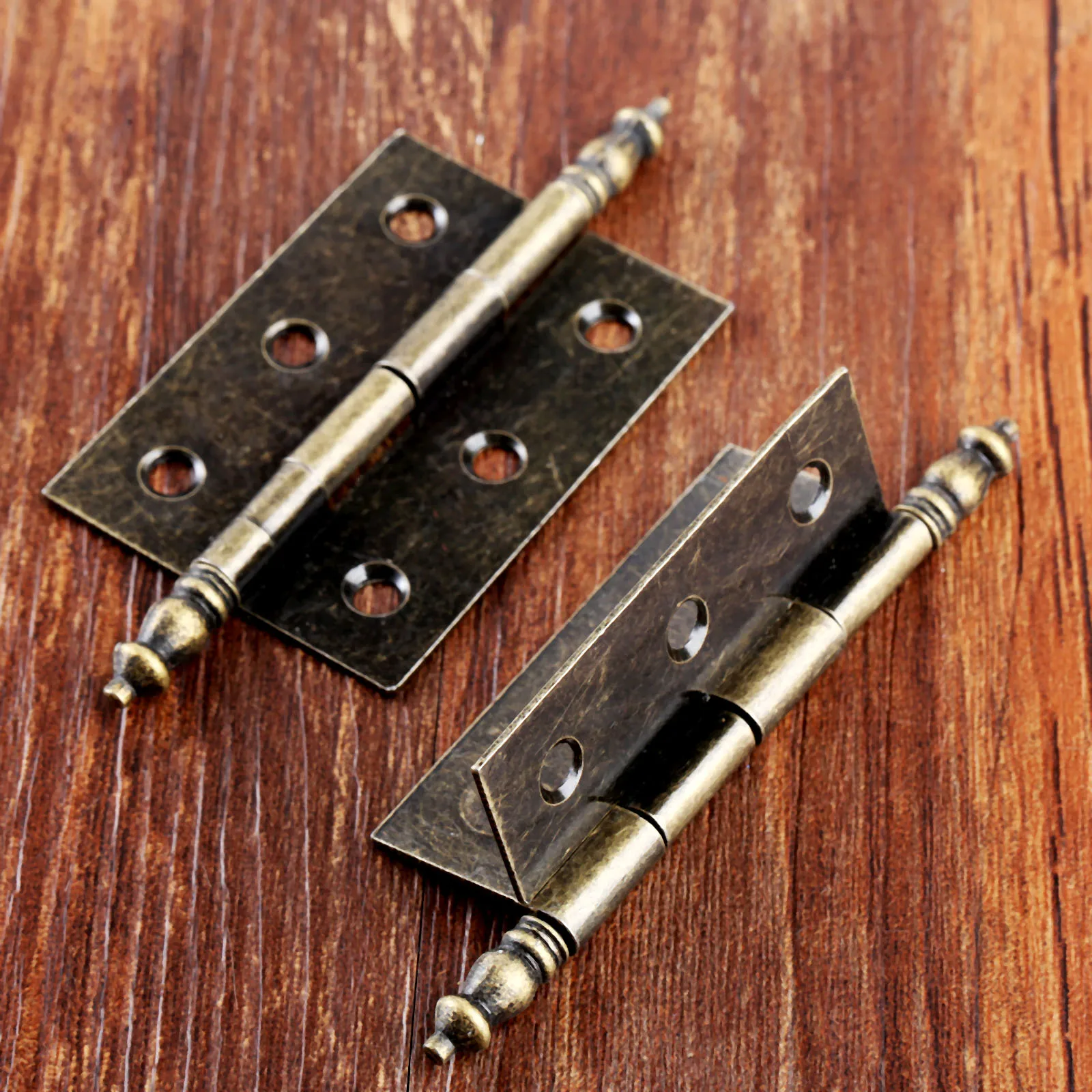 2pcs Antique Bronze 86*55*39mm Hinges Cabinet Drawer Door Butt Hinge 6 Hole Jewelry Box Hinge Furniture Hardware