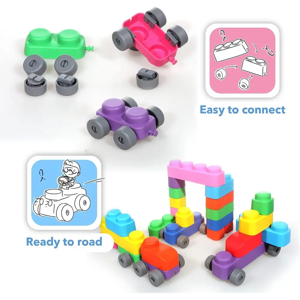 Toddler-Friendly Soft Building Blocks, 81-Piece STEM Set, Promotes Creativity & Motor Skills for Ages 1-3