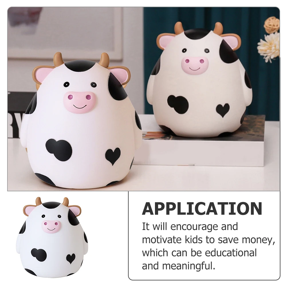 Мультяшная банка для монет в форме коровы, изысканное качество изготовления, реалистичный вид, красивый цвет, улыбающееся выражение, хорошее настроение, развивающие дети