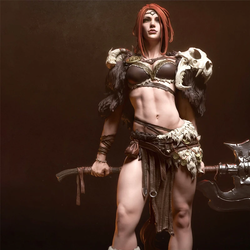 25cm-6233-barbarian-queen-3d-print-game-character-model-kit-unassembled-unpainted-custom-jigsaw-puzzle-gk-figure