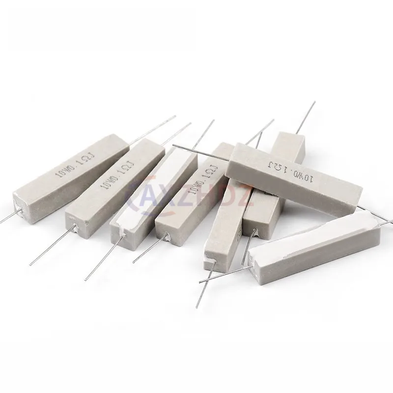 5PCS 0.1Ω - 100K Ohm 20W Cement resistance 0.22R 0.47Ω 0.5Ω 1Ω 2Ω 4.7Ω 5Ω 100Ω 470Ω 1K 2K 100K High power resistor
