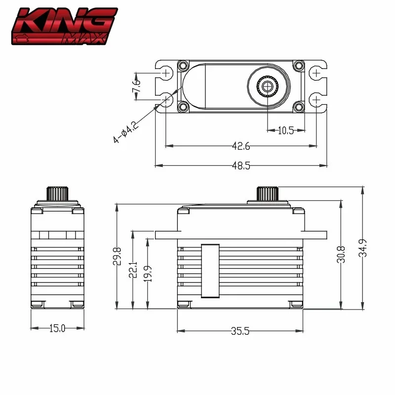 Kingmax-Mini Servo Numérique à Engrenages en Acier CLS2209M, 22kg, 8.4V, Couple ÉWer, Entièrement en Aluminium, pour Hélicoptère, F3A, Train d'Atterrissage de Der Foetal