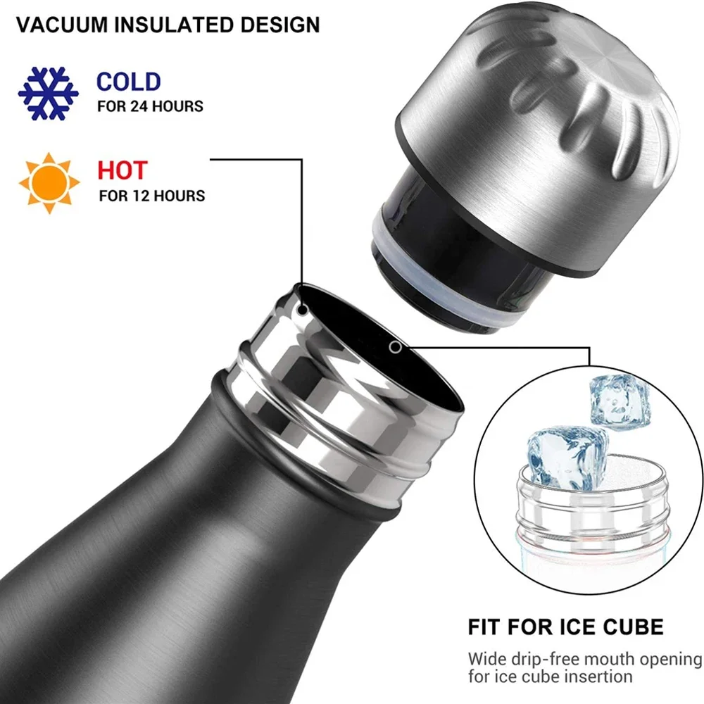 Bottiglia termica portatile da 500ml/750ml bottiglia termica a doppia parete sottovuoto bottiglie in acciaio inossidabile 304 bottiglia termica