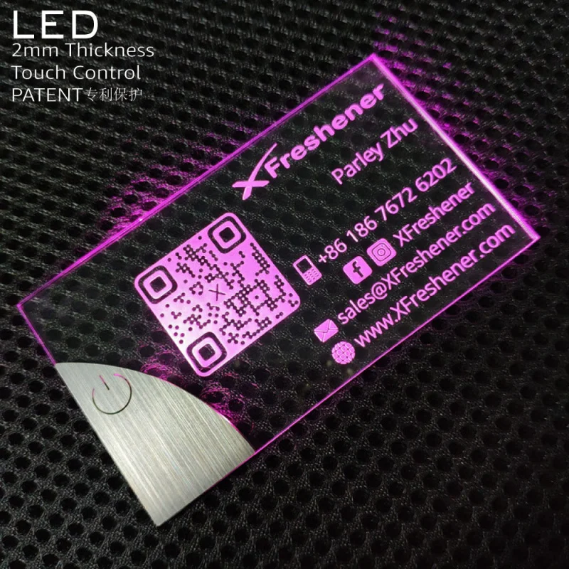 200 pezzi (personalizzati) 3 clip NFC all'interno di biglietti da visita digitali LED di lusso personalizzati unici illuminati carta credito legno affari C