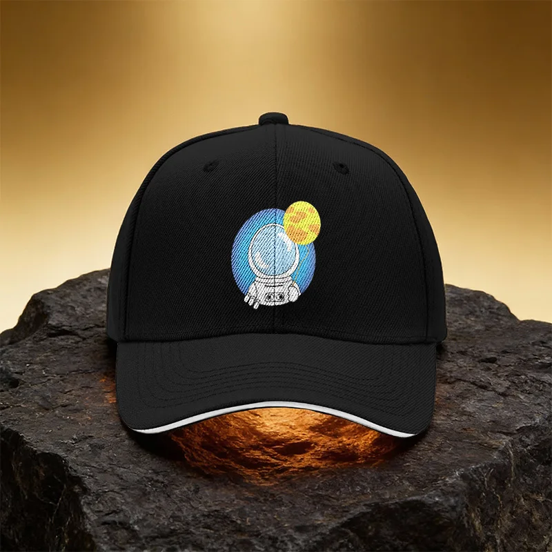 Astronaut Balloon Pattern Hat Unisex Printed Baseball Cap Sandwich Duckbill Cap Sports Hat Suitable for Daily Commute An