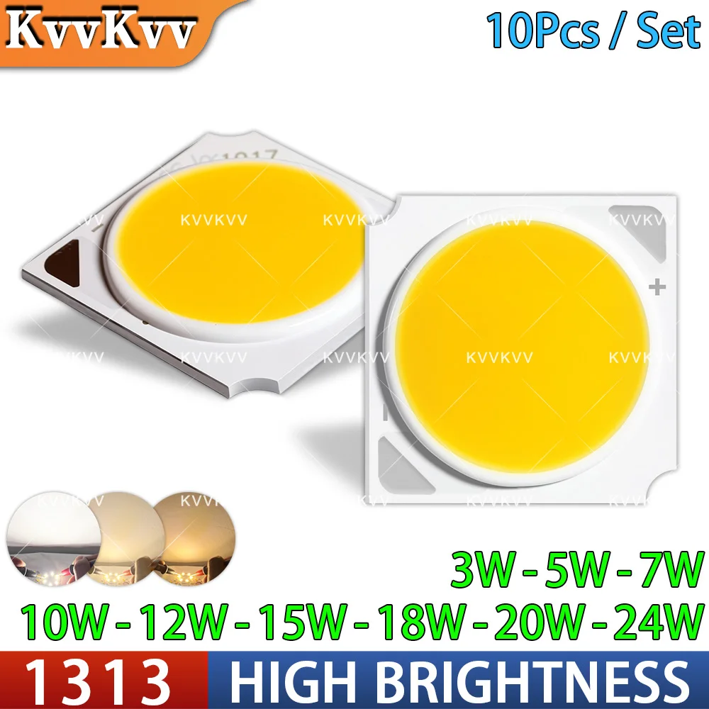 10PCS 1313 COB LED Chip 3W 5W 7W COB 10W 12W 15W 18W 300mA For LED Spotlight Bulb Tube Light Source DIY Repair Accessories