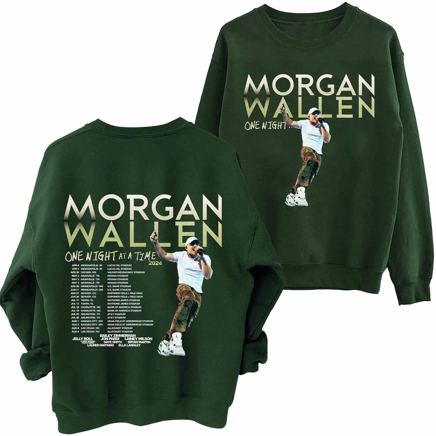 Morgan Wallen 2024 Tour Sweatshirt Harajuku Round Neck Long Sleeve Oversized Hoodie Fans Gift