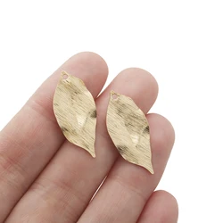 10pcs Raw Brass Stamping Leaf Charms Leaves Shape Irregularity Pendant For Diy Earring Bracelet Jewelry Making Finding