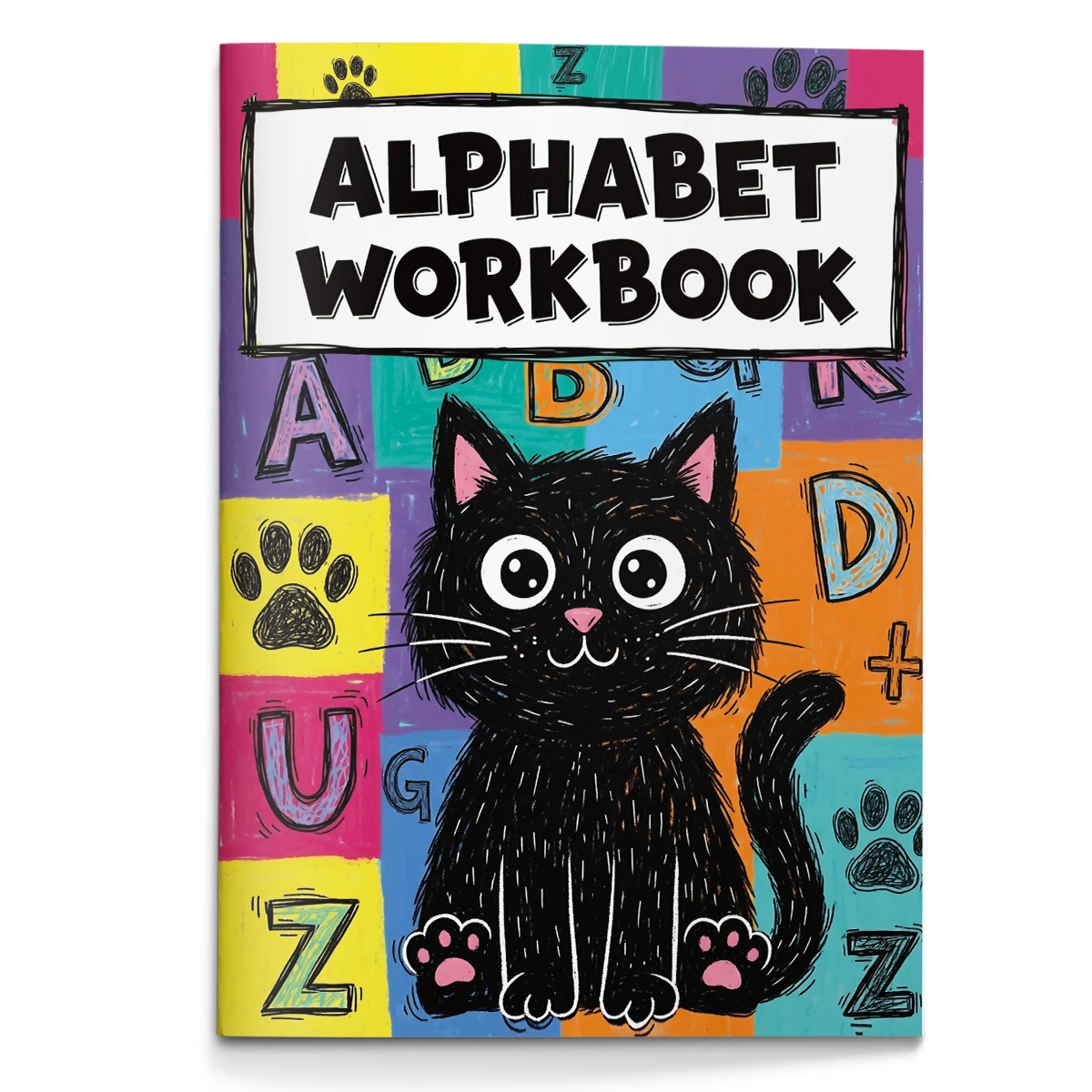 Children's alphabet coloring book, cute cartoon patterns, preschool early education workbook, boost your baby's hands-on skills
