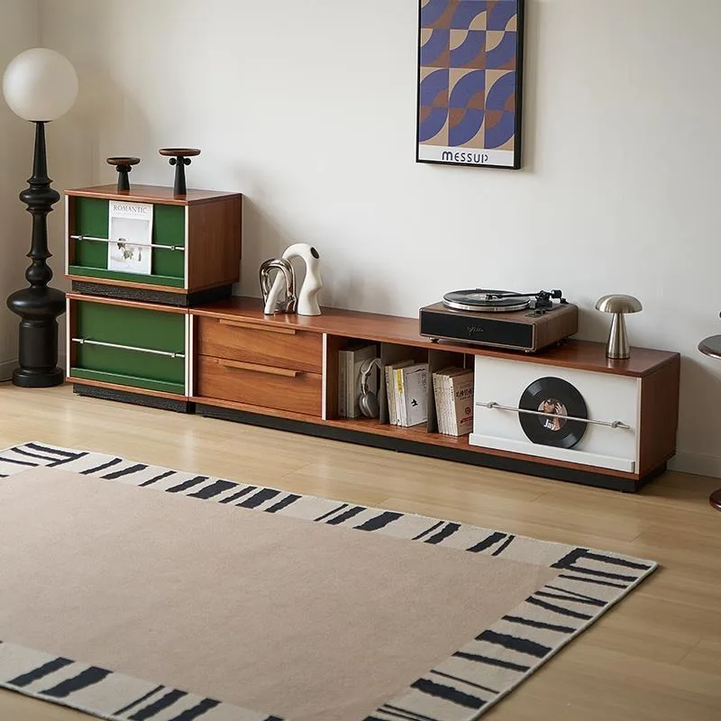 Bauhaus Style Solid Wood TV Stand for Living Room Home Storage Cabinet Set Mid Century Modern Small Space Television Cabinet