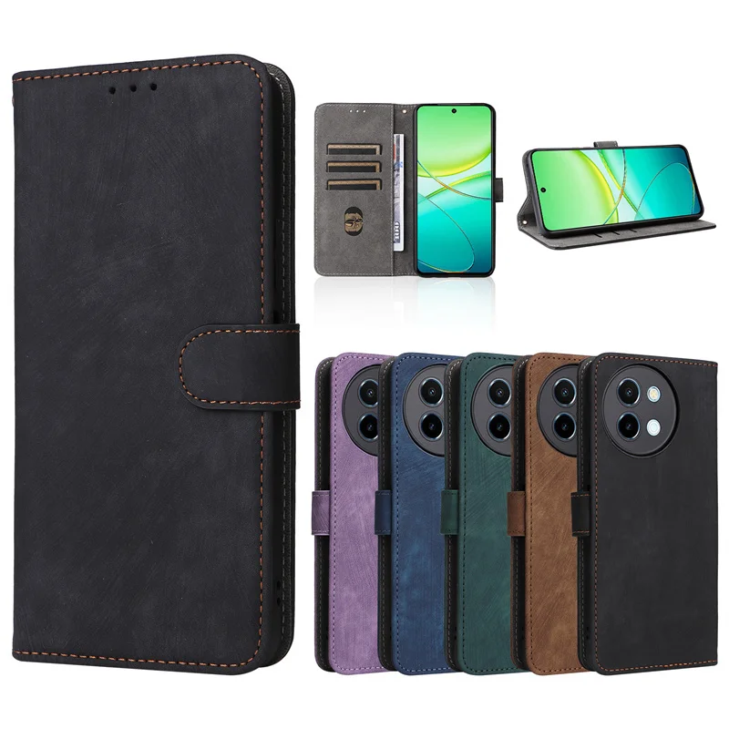 For Vivo Y58 5G Case Wallet Anti-theft Brush Magnetic Flip Leather Case For Vivo Y58 Y 58 vivoy58 5G Phone Case