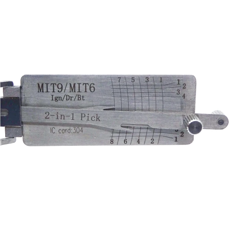 Lishi MIT9 MIT6 2 in 1 Locksmith Tool Lock Pick Decoder Flat Milling for Mitsubishi Models 5