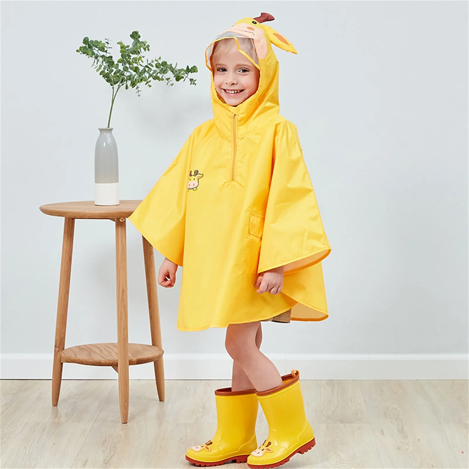 Toddler Rain Suit Baby Rain Suit Kids Rain Suits With Hood Coverall Girl Toddler Rain Coat Unlined Rain Slicker Pullover Girls