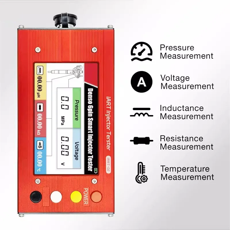 Injector Tester Compatible with Denso 6-Pin Smart Injectors Pulse Voltage Resistance Temperature Tester AM-IARTO2 Fault Identifi