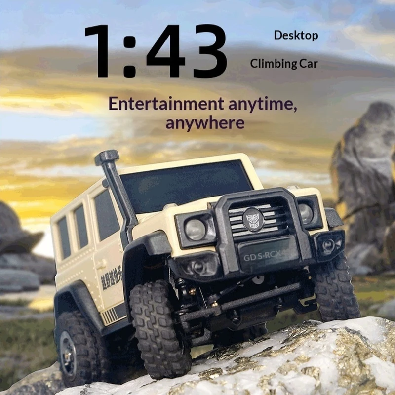 LDARC X43 1/43 Scale 4WD Mini Simulated Off Road RC Crawler Car Remote Control Jeep Wrangler Style Model Vehicle For Hobbyists