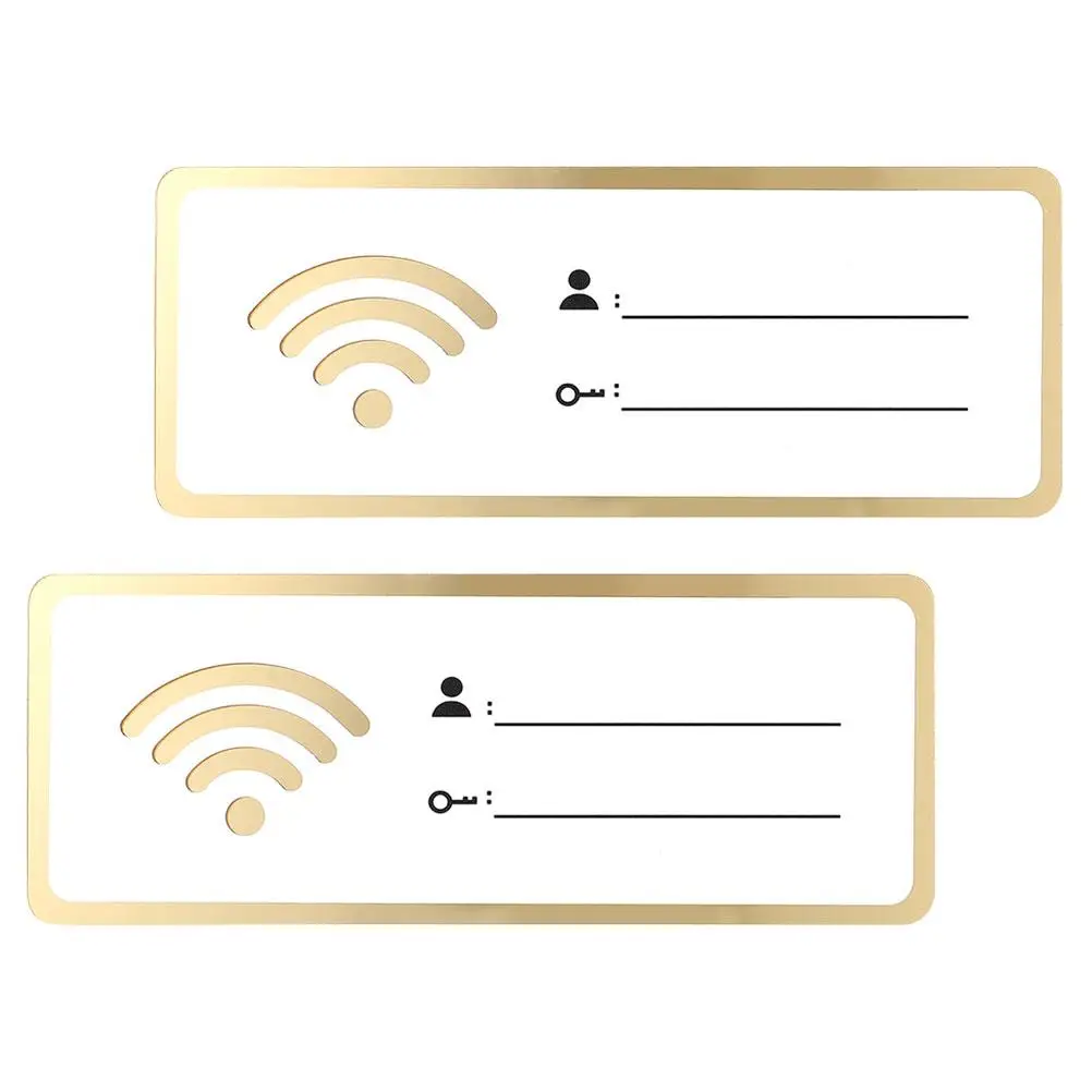 

2 Pcs Password Prompt Sign Acrylic Wall Signage 8x20cm Home Hotel Use Wifi Sign For Home Waterproof Decor