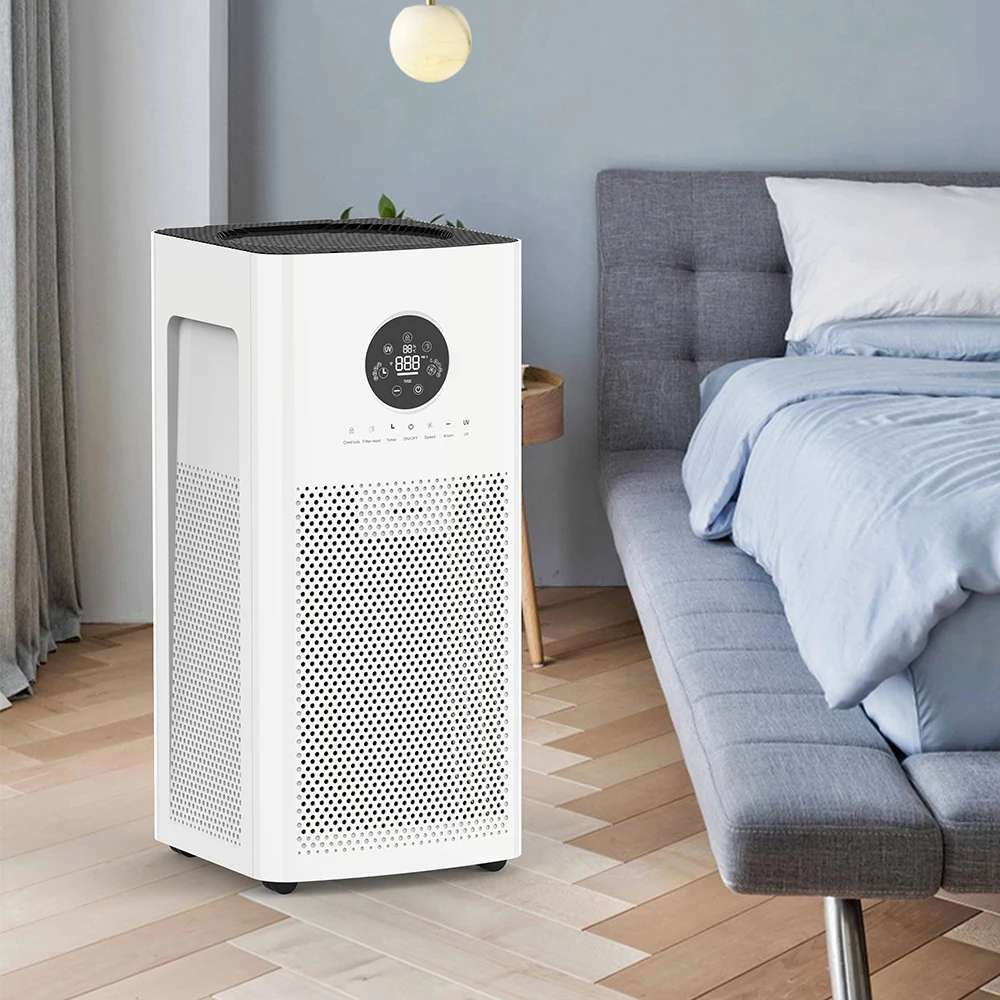 Smart Electric HEPA Air Purifier Home Touch Screen Child Lock Portable Desktop Installation EU Plug Plastic Air Cleaning