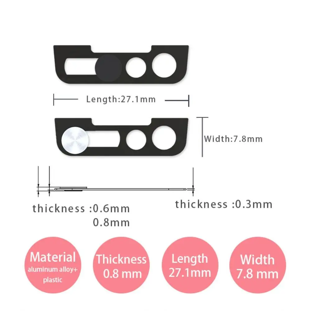 3PCS Camera Accessories Metal Front Camera Slider Lens Sticker Webcam Cover Privacy Cap For iPhone 14 14 ProMax Plus