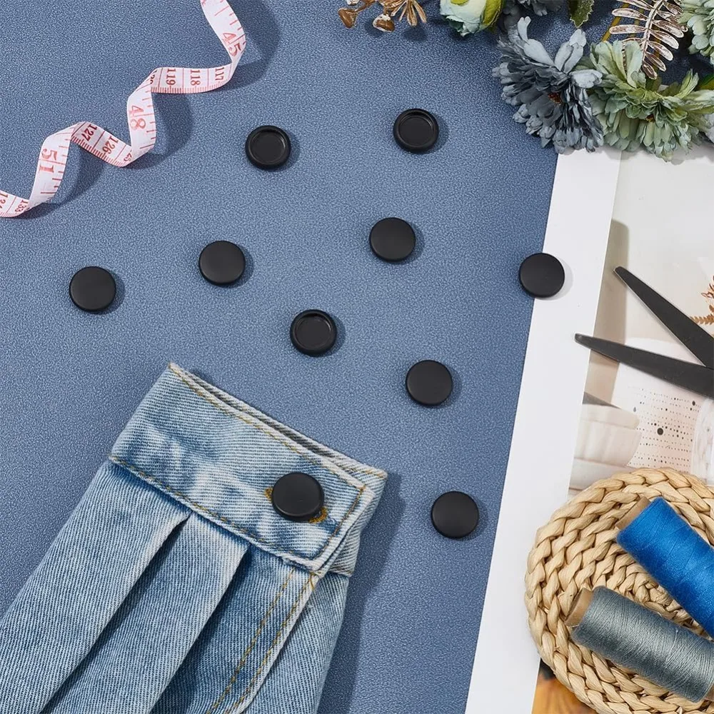 10Pcs Black Button Covers for Jeans Suitable for 15mm Button TPU Cover Shirt Buttons Cover Aviod Shirt Holes for Jeans Buttons image 4