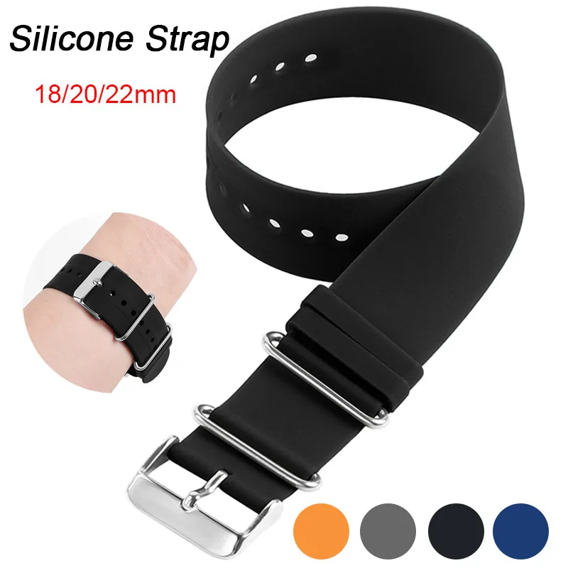 Силиконовый ремешок для часов 18 мм 20 мм 22 мм резиновый мягкий спортивный удобный браслет для Omega для браслета Seiko водонепроницаемые ремешки для часов