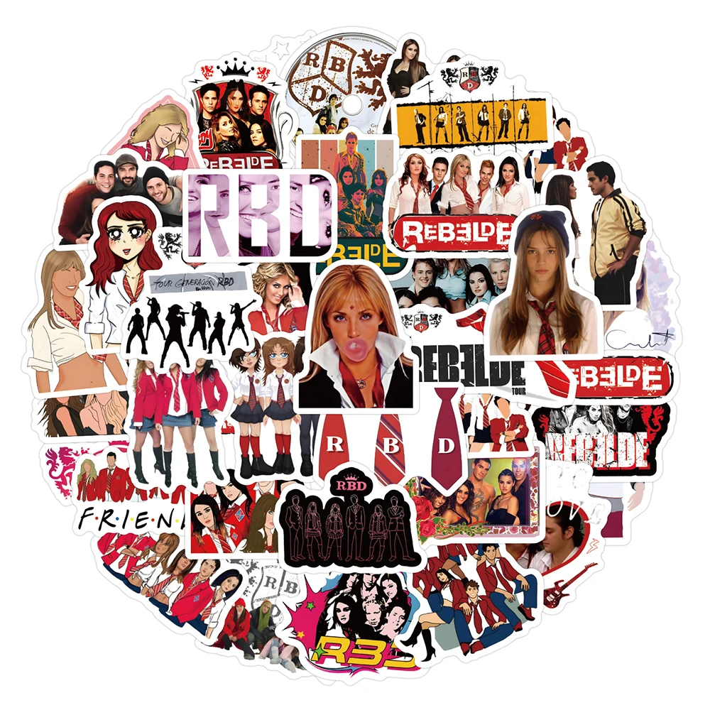 10/30/50pcs Funny TV Show Rebelde Cartoon Stickers Cool Decals Decoration Toy DIY Laptop Guitar Suitcase Waterproof Sticker Pack