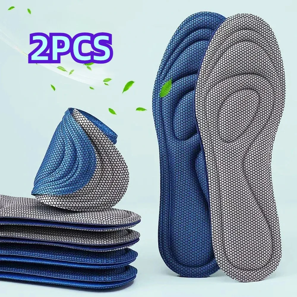 1 Pairs Memory Foam Insoles for Shoes Men Women Nano Antibacterial Massage Sport Insole for Feet Orthopedic Care Shoe Sole Pads