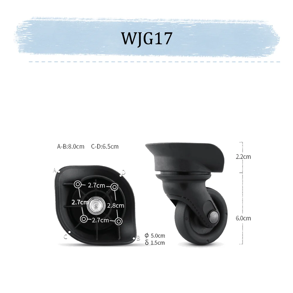 For Diplomat WJG17 Universal Wheel Black Replacement Suitcase Silent Smooth Shock Durable Absorbing Rotating Accessories Wheels