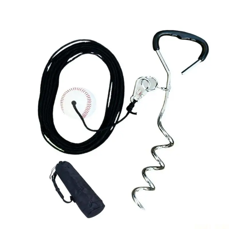 U2JB Backyard Hitting Trainer with Return Cord, Ball, Support Stand and Carry Bag for Baseball Swing Form, Cage Work and Garage