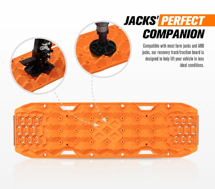 BUNKER INDUST Load 25T Recovery Tracks Traction Boards With 304 Stainless Steel Plate For 4X4 Offroad Sand Snow Mud Track