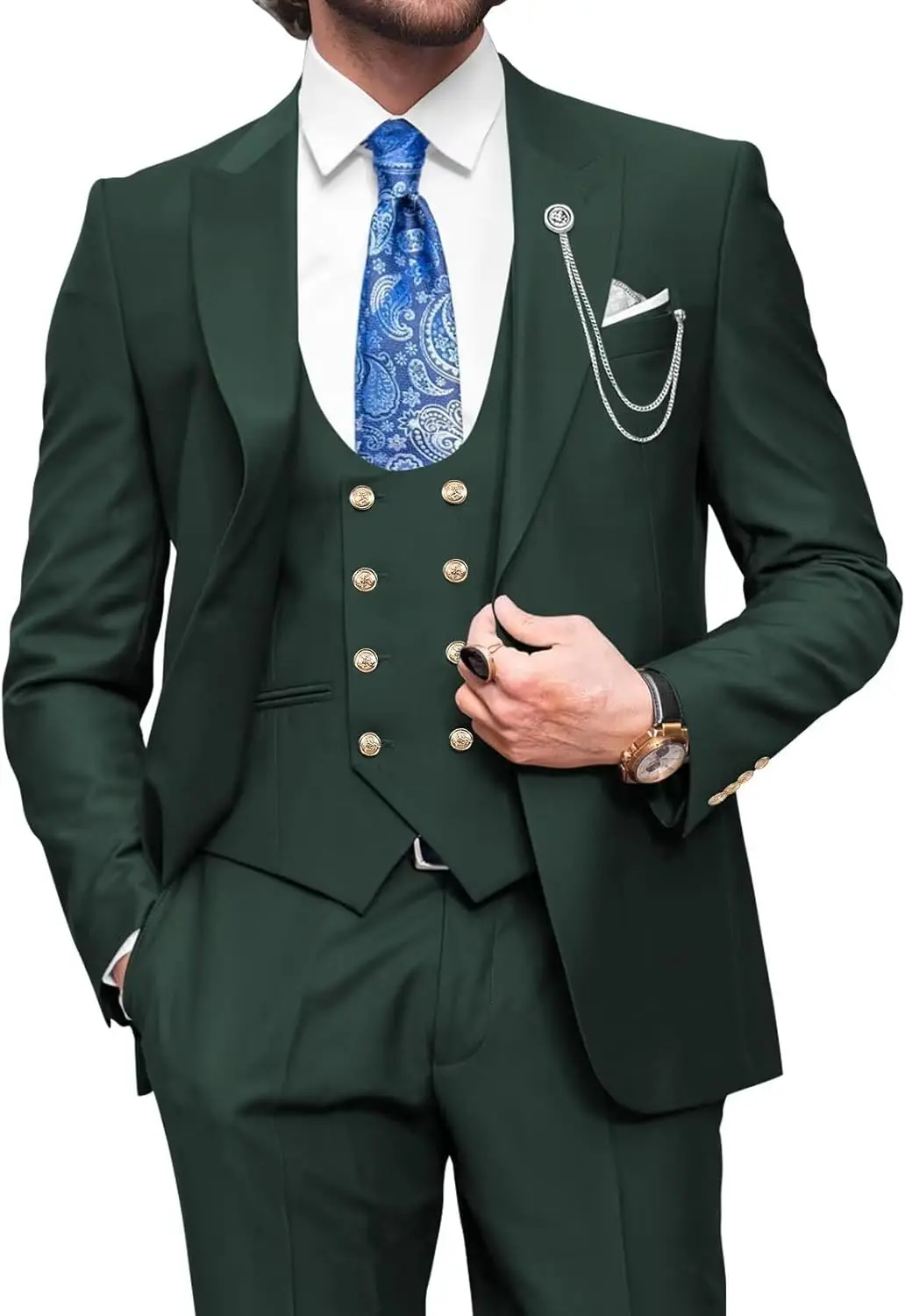 

Mens 3 Piece Suit Slim Fit Suits for Men Double Breasted Suit Men Wedding Prom Suits