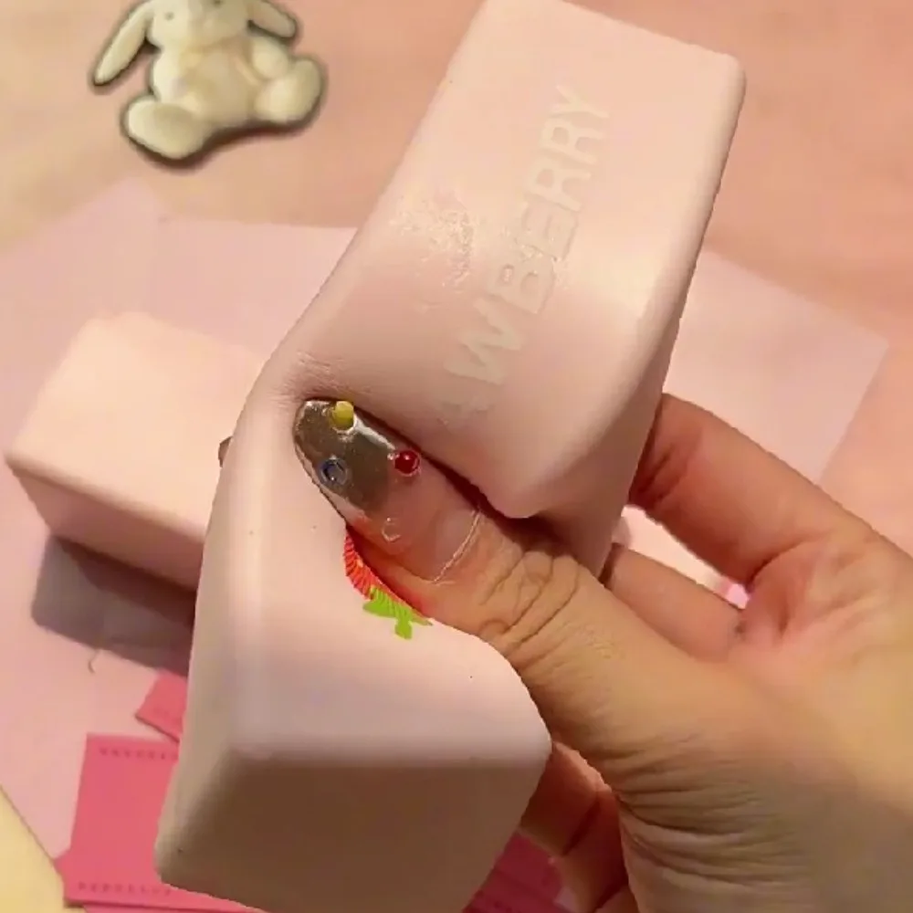 Squishy morango & espuma de chocolate brinquedo de apertar alívio do estresse lento subindo sensorial fidget para ansiedade tdah autismo presentes para crianças