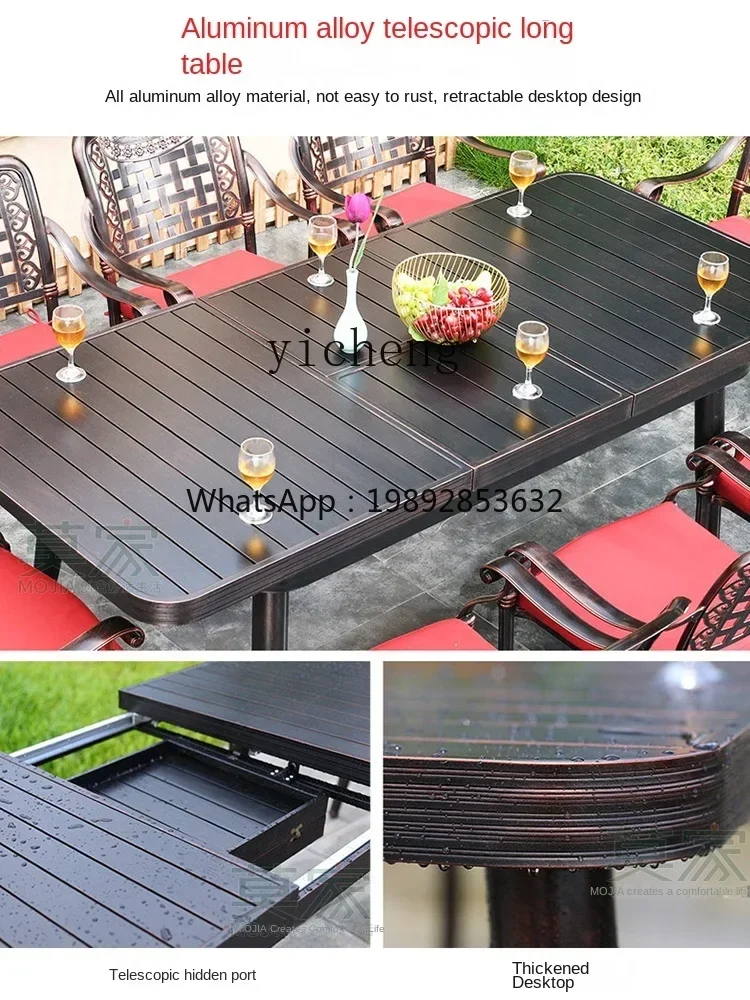 

LYY outdoor cast aluminum tables and chairs balcony combination set European-style villa outdoor courtyard garden