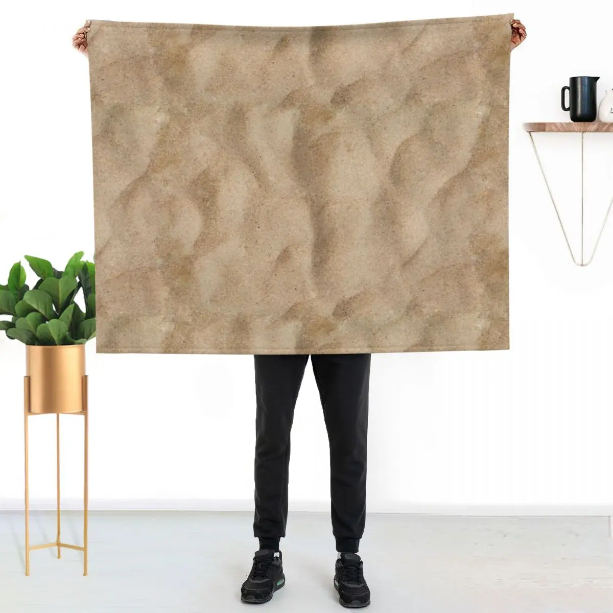 Sand Overhead Texture Throw Blanket couch cozy soft plush fuzzy picnic outdoor blanket