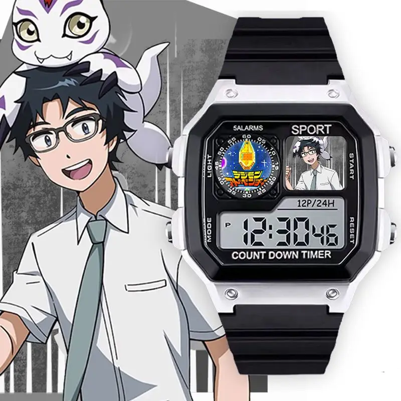 Digimon Adventure Greymon Angewomon Angemon Cartoon Cute Wristwatch Couple High-Value Electronic Watch Birthday Gift for Friends view 6
