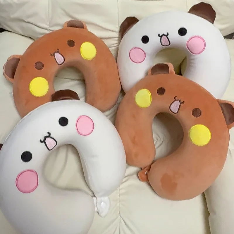 

Kawaii Panda Bubu And Yier Хлопковая U-образная дорожная подушка Автомобильная подушка для шеи Подушка для отдыха в самолете Подушка для путешествий Расслабляющая шея