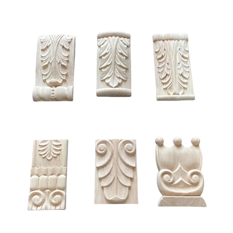 ملصق عمود منحوت من الخشب الصلب الأوروبي - خزانة خشبية رائعة / زينة باب لتزيين المنزل العتيق بنفسك