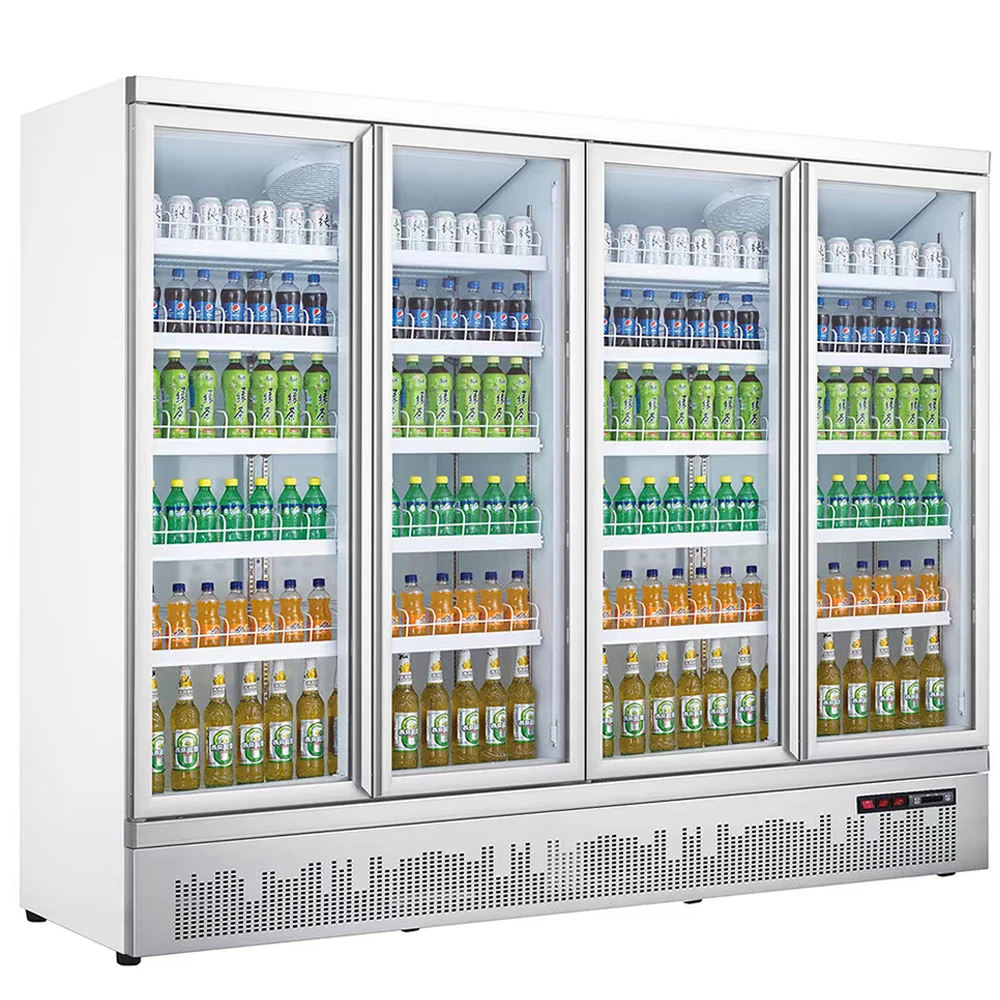 Supermarket Supplies  Refrigeration Equipment Display Cooler 2060L  Beverage  Showcase Glass Door Fridge