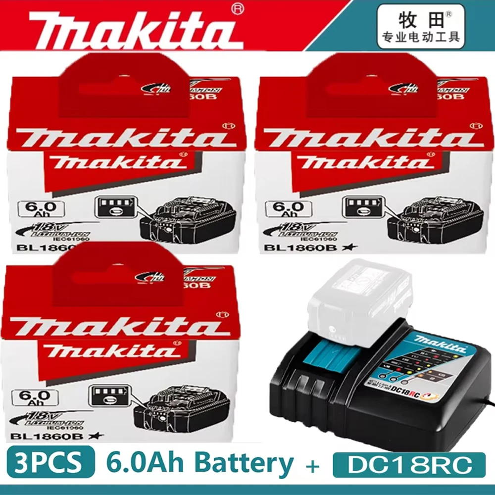 

Genuine Makita 18V Battery 6ah,With Battery Indicator Rechargeable Makita Battery,BL1830 BL1840 BL1850 Power Tool Battery