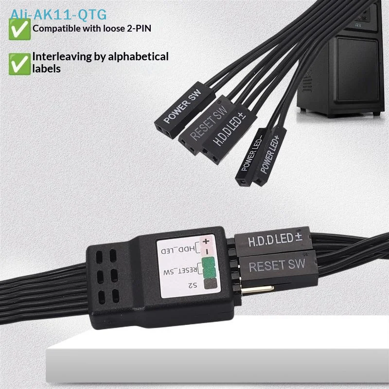 NEW 20cm 30cm 50cm 9Pin Header Computer Motherboard Front Extension Cable For PC Motherboard Power Switch Restart Hard Drive