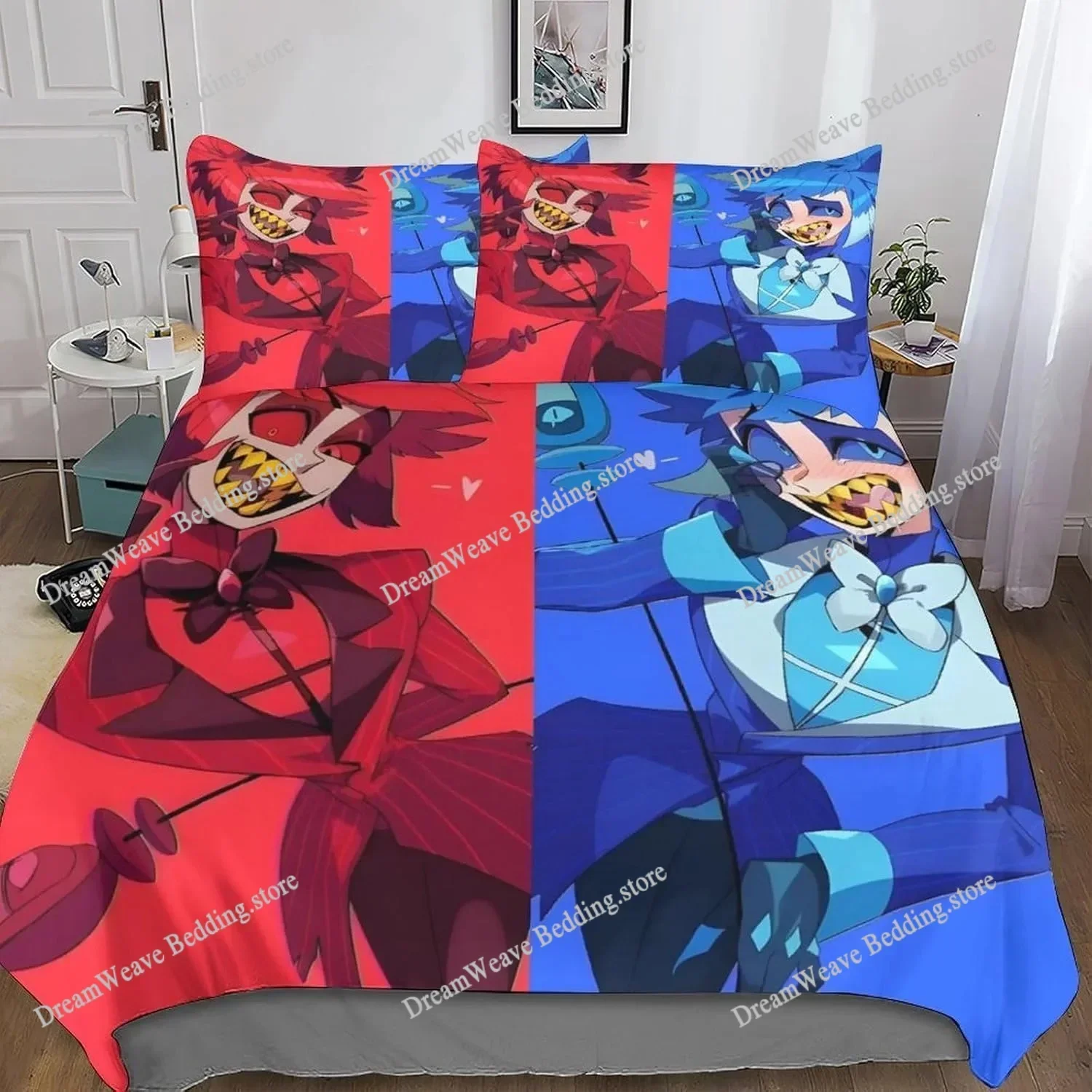Bedding Decor Hazbin Hotel Cartoon Game Duvet Cover Pillowcase Bedding Set Adult Boys Girl Bedroom Decoration Children Gift Sing