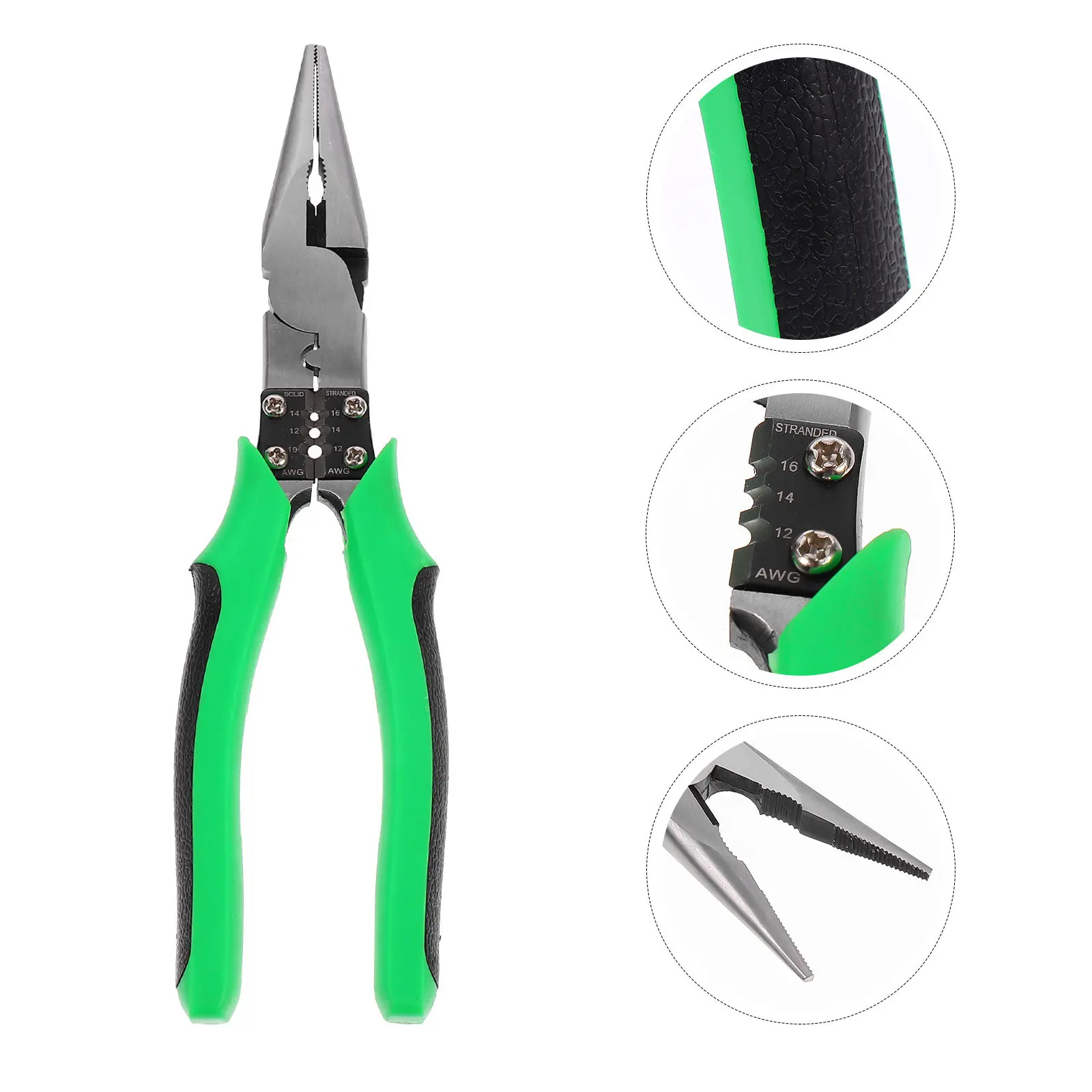 

1Pcs Compact Wire Stripping Plier Sharp Nose Multi-Purpose Cutter Tool Electrician Repair Crimping Pliers Tool Plier