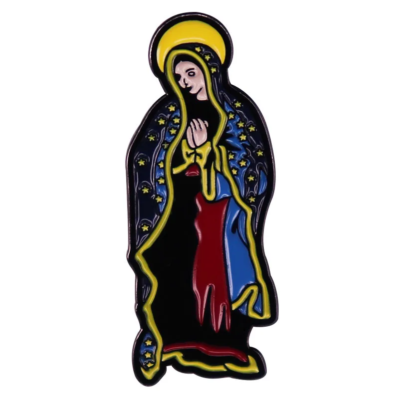 C3346 Tarot Enamel Pins Custom Virgin Mary hermit Gothic Lover Brooches Lapel Badges Bag Punk Dark Witch Jewelry Gift for Kids