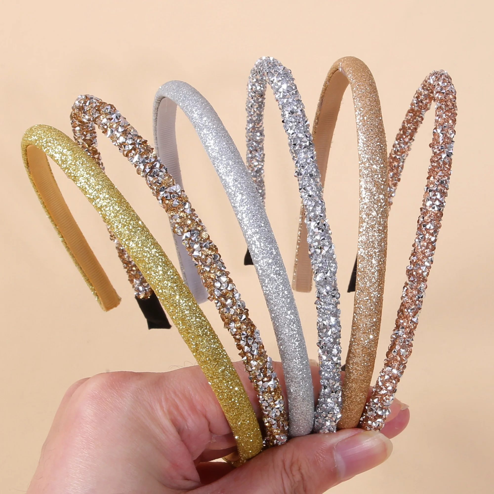 6pcs Glitter Headbands for Women Girls Hair Accessories Party Decor Sparkly Crystal Hairbands Girls Kids Hair Accessories