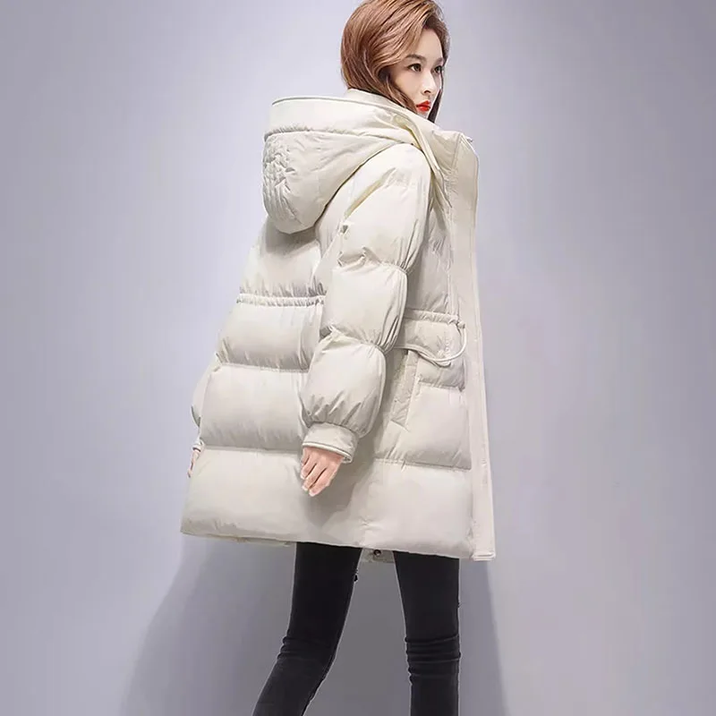 

Women's Parker Leisure Warm Hooded Women's Down Jacket 2025 New Winter Thick White Duck Down Fashion Women's Down Jacket H450