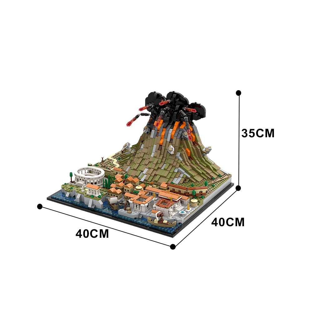 Gobicks โมเดล MOC-159887 vesuvius และ pompeiis บล็อกตัวต่อเมืองคลาสสิกสถานที่สำคัญรวบรวมอิฐของเล่นของขวัญสำหรับเด็ก