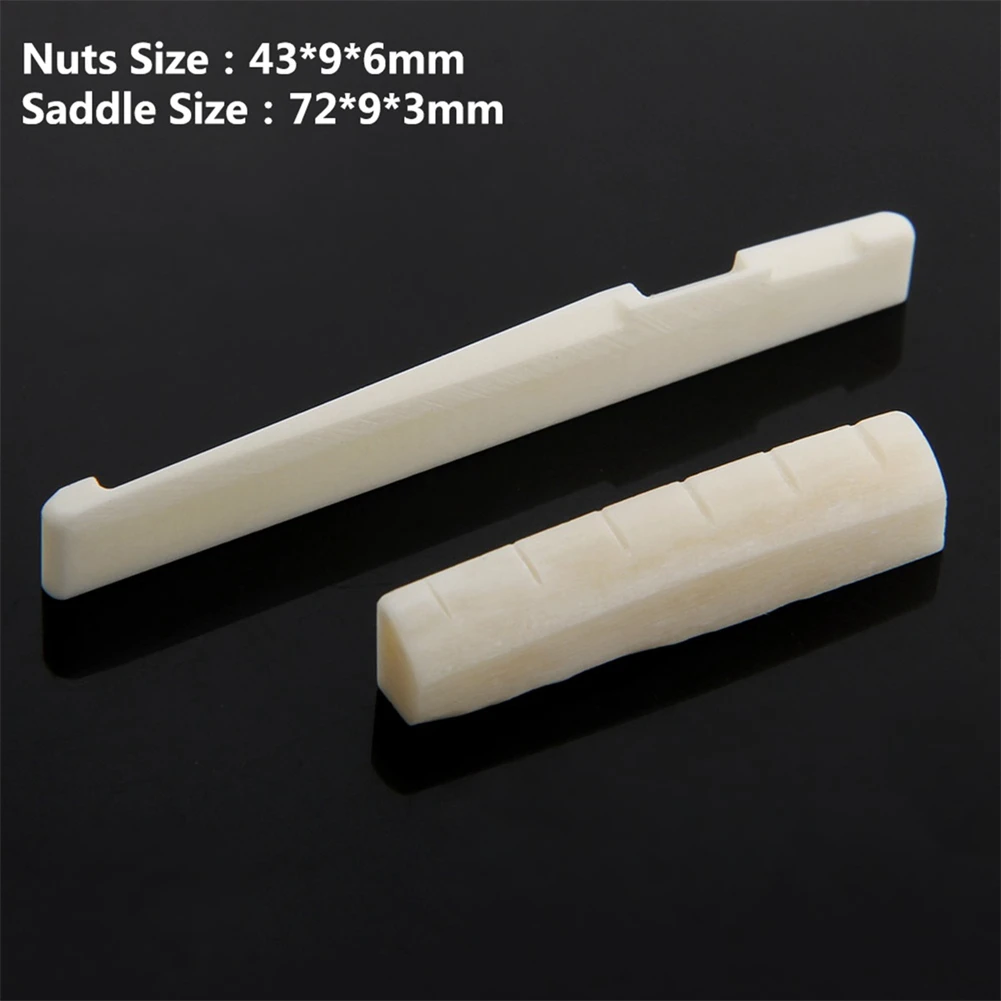 Bridge Bone Bridge Real Bone Saddle And Nut White 9 Pcs Bone Bridge Bridge Pins Guitar Bone Bridge Nut Accessorys